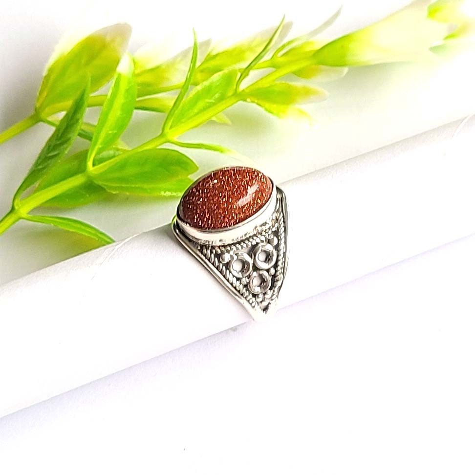 Sunstone Gemstone 925 Sterling Silver Handmade Dainty Rings All Size Available