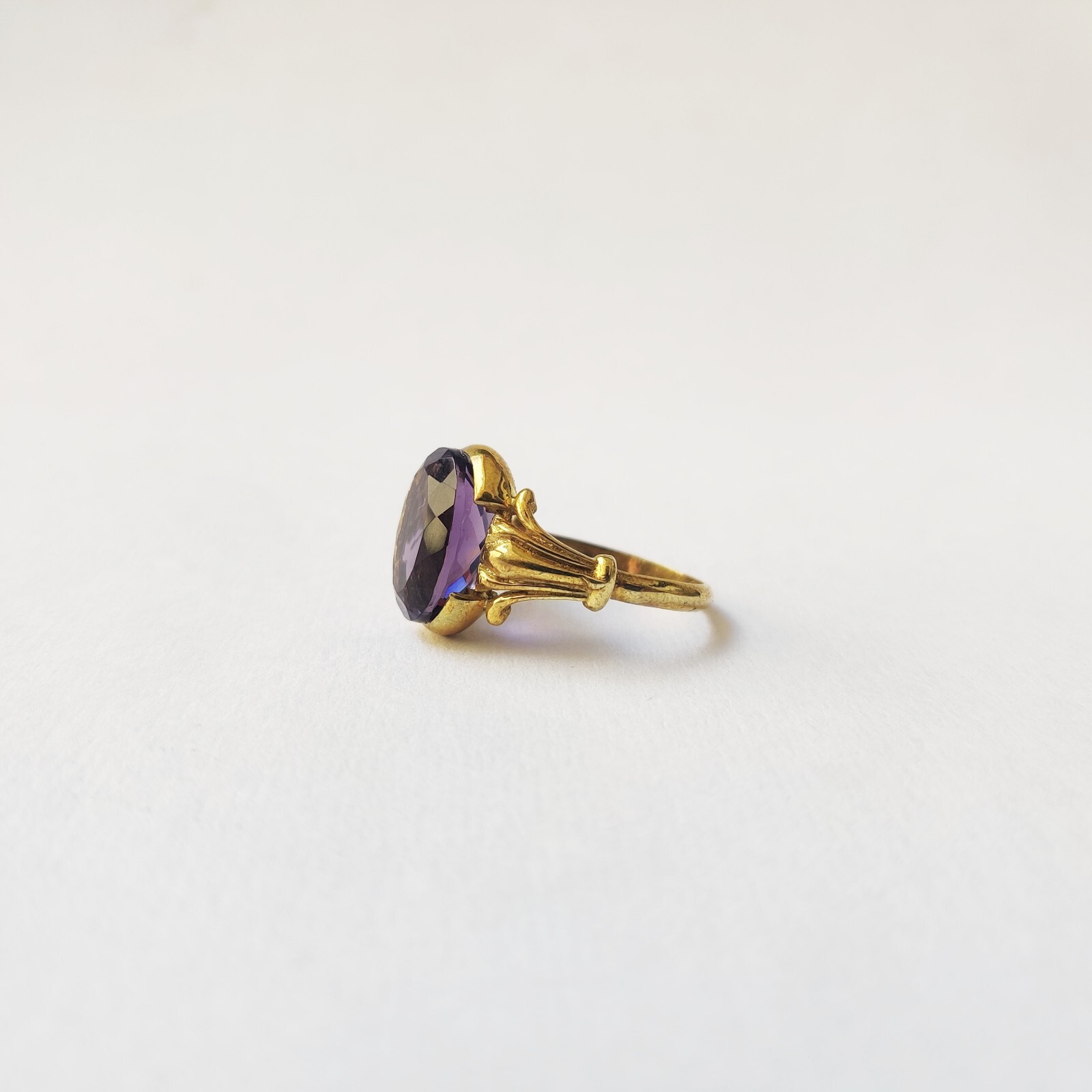 925 Starling Silver Created Amethyst Ring Size 7 Handmade Art And Deco Victorian