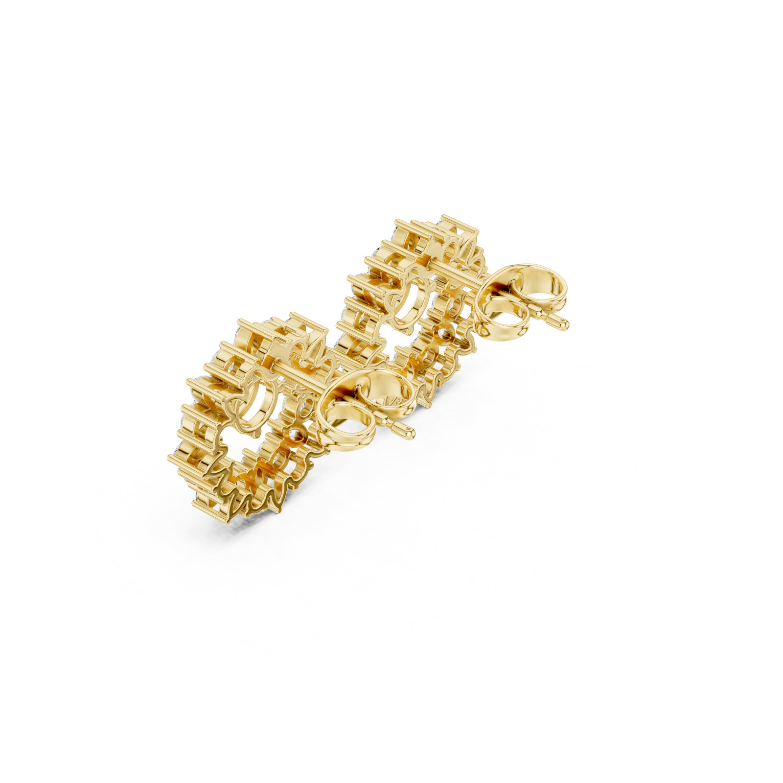 Certified VVS1 D Natural Diamond Flora Cosmos Halo Stud Earrings 14k Gold Over