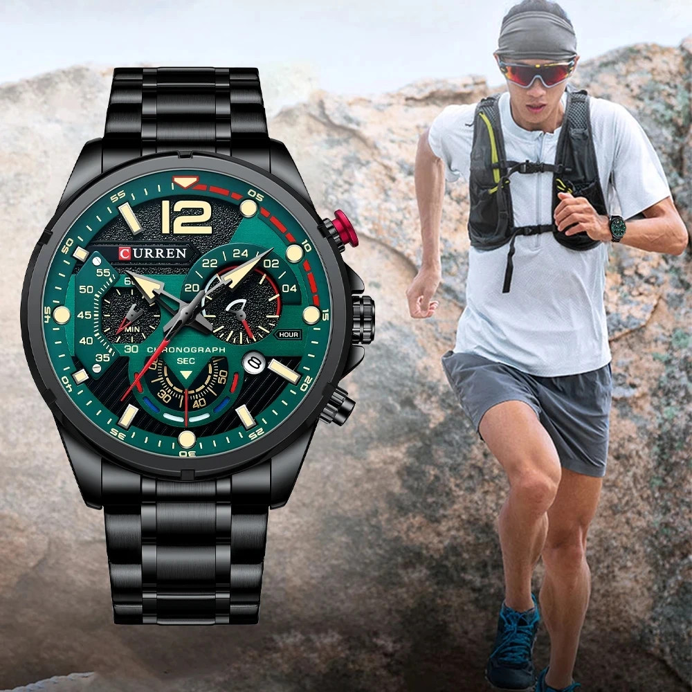 CURREN Men’s Chronograph Stainless Steel Casual Business Waterproof Quartz Watch