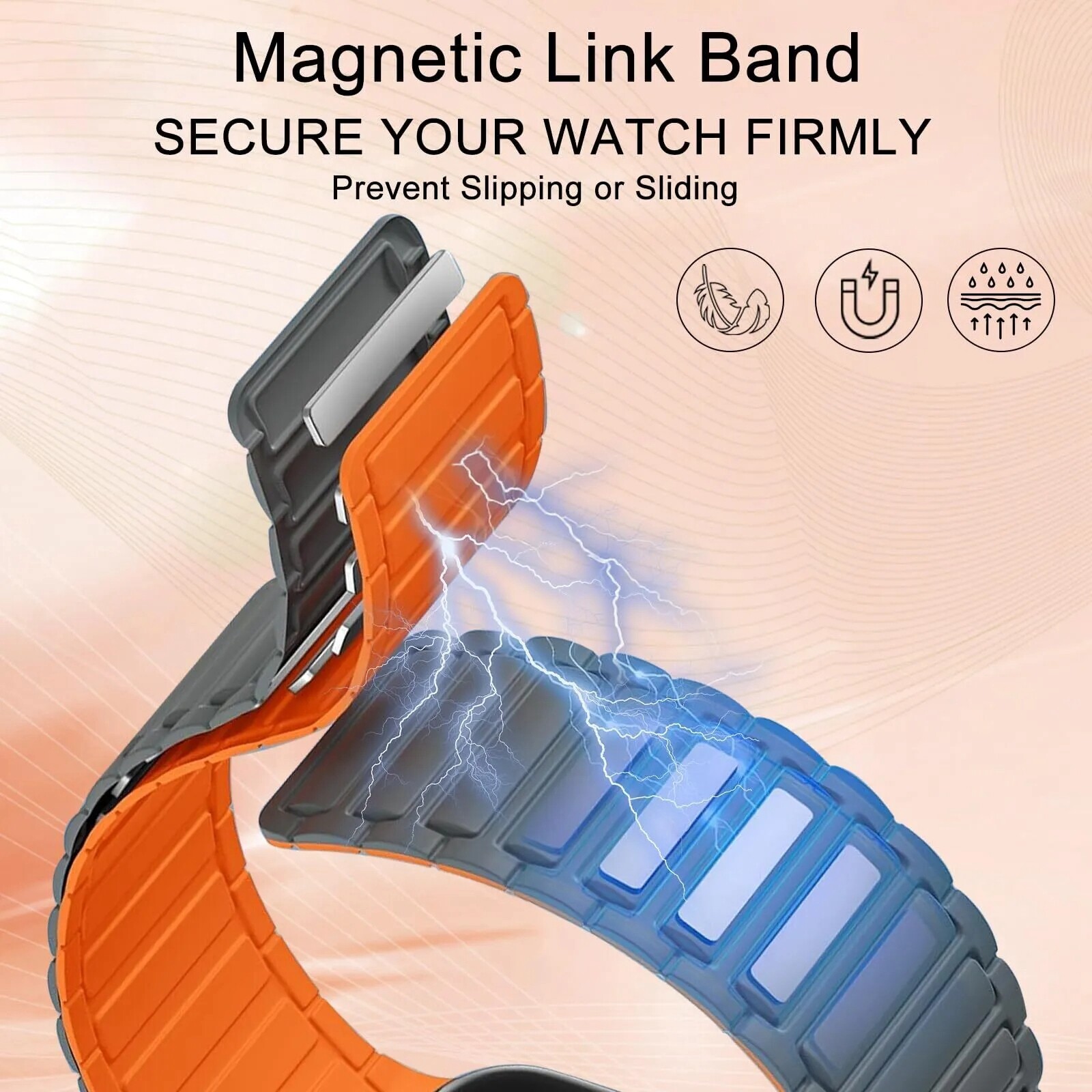 Magnetic Strap For Apple Watch Ultra 2 Series 9 8 7 SE 6 5 Silicone iWatch Band