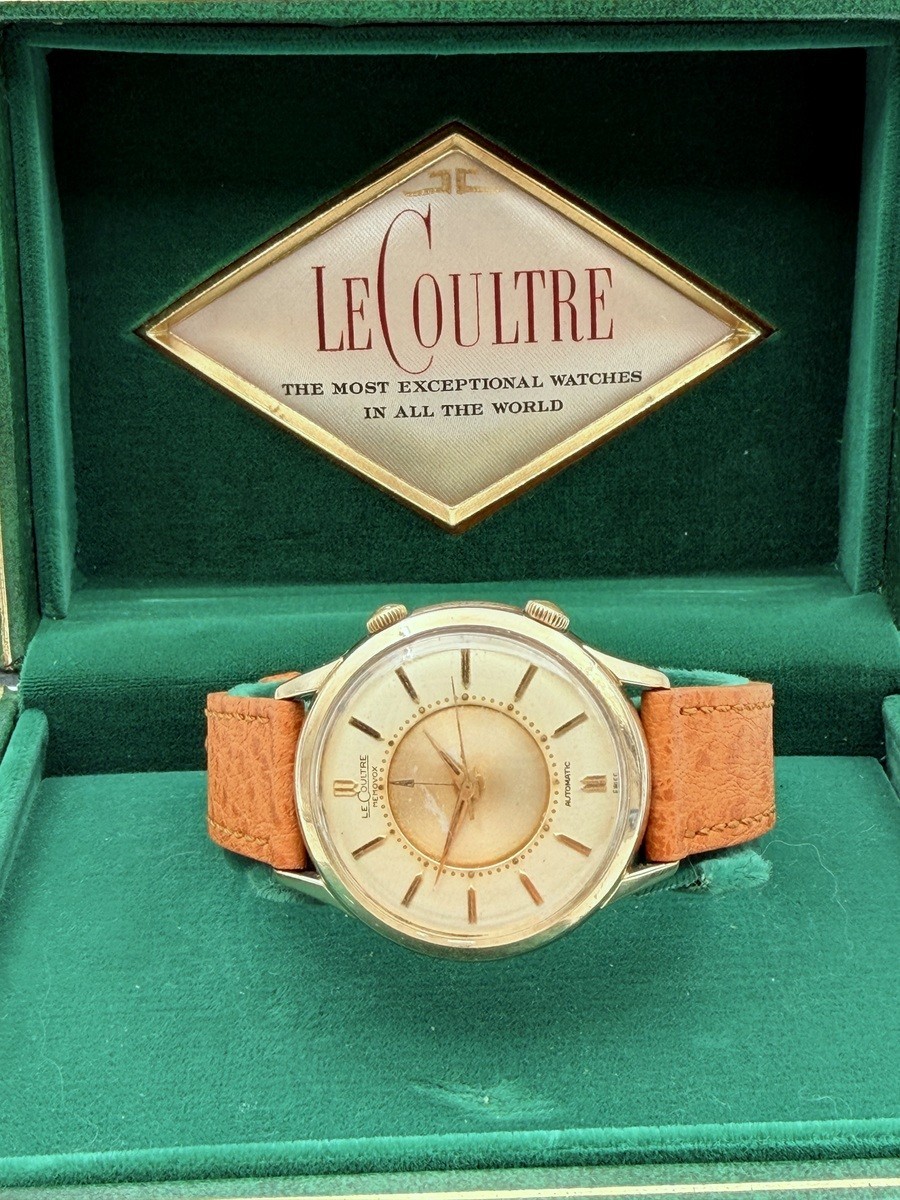 1950s JAEGER-LECOULTRE AUTOMATIC MEMOVOX ALARM ORIGINAL DIAL K815 JUMBO 38mm BOX