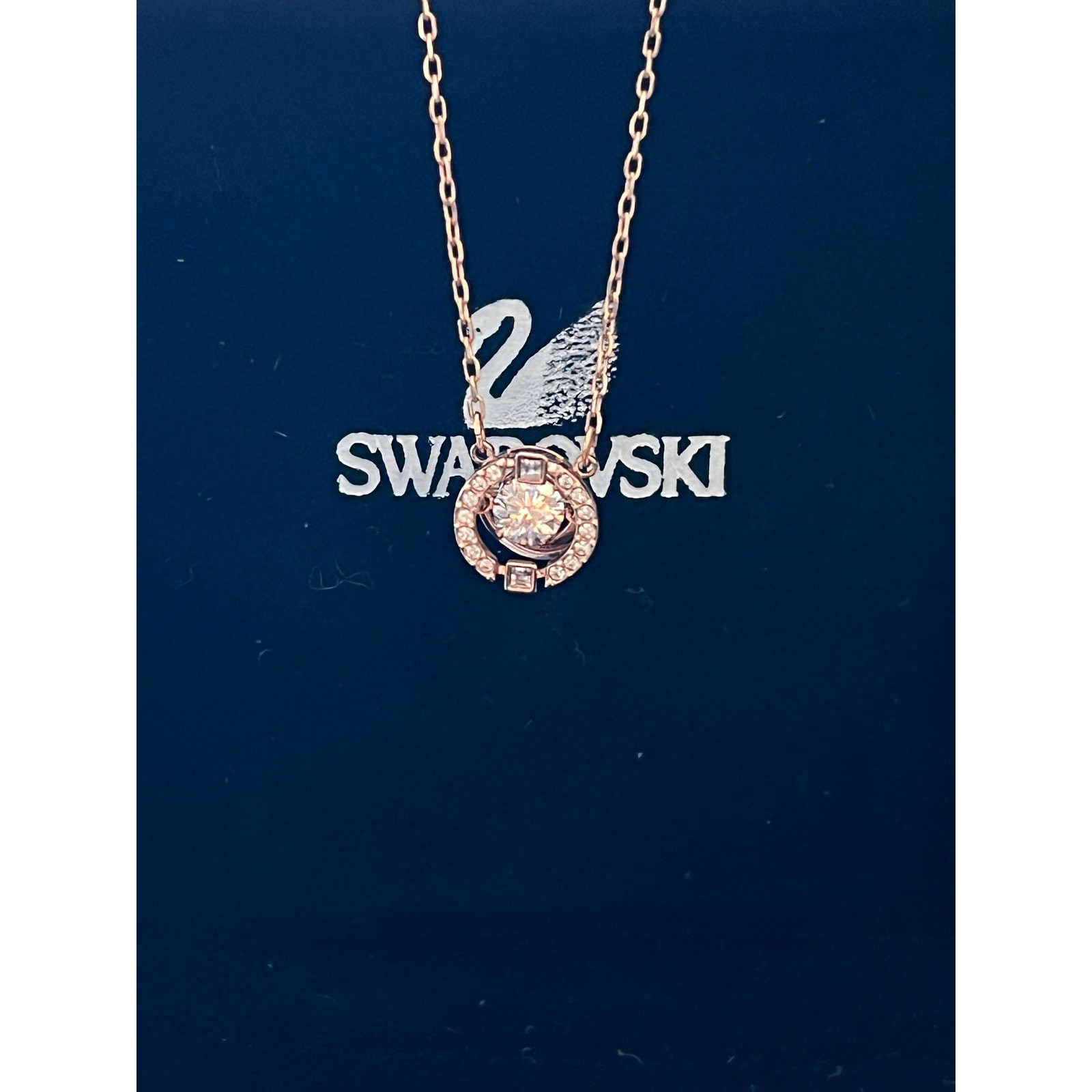 SWAROVSKI Crystal Una Dance Rose Gold Plated Necklace Round Cut 3D