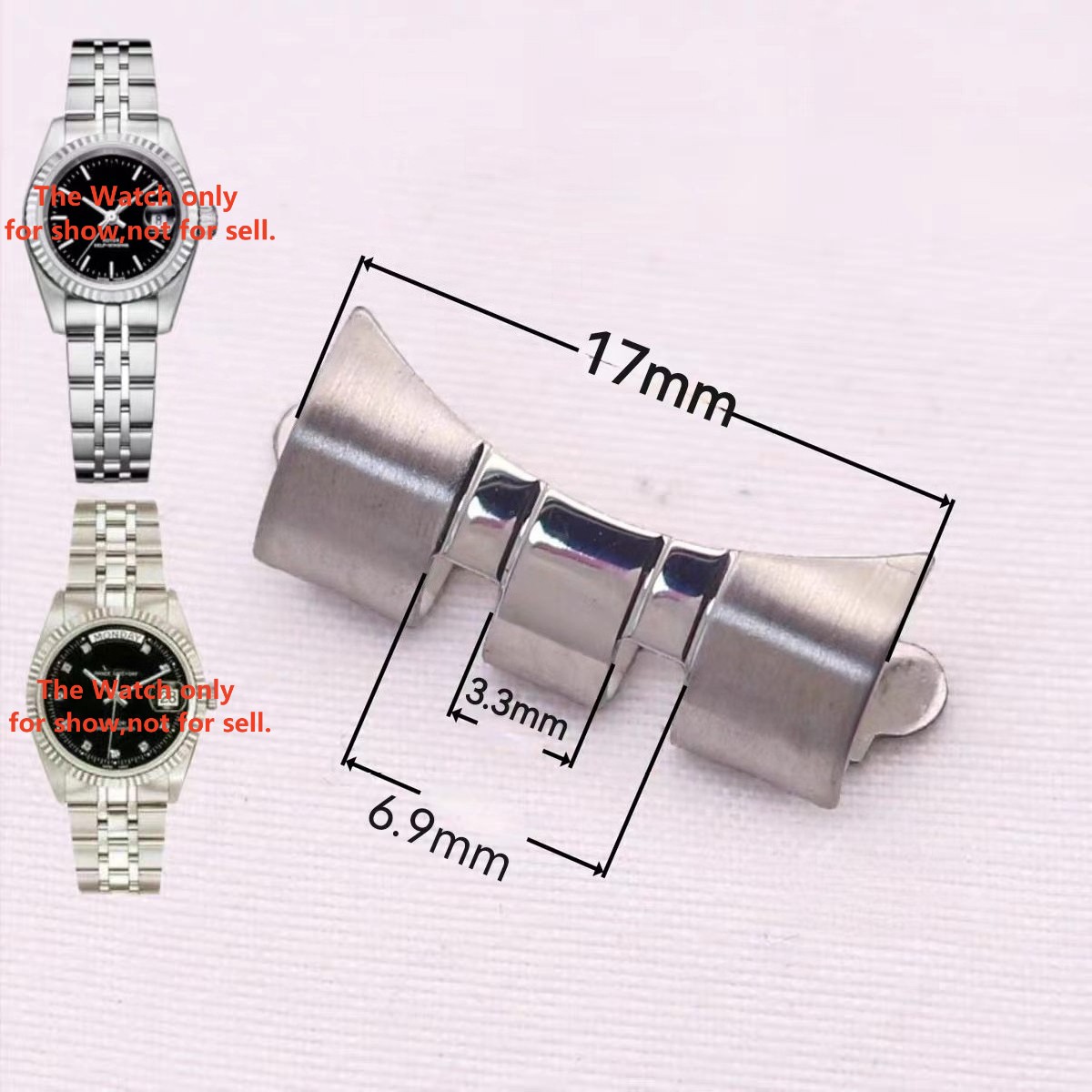 17 19 20 21 mm SS 5 Beads Curved End Link for TUDOR Prince Princess Watch Strap