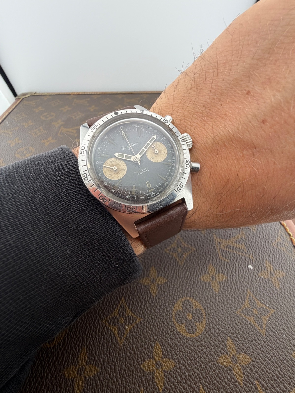 Jungfrau Skin Diver Chronograph Caliber 149 Stainless Steel Swiss