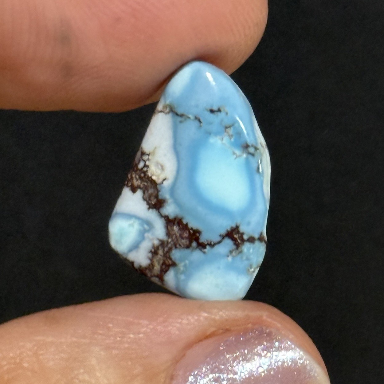 7ct 19x12x4.3mm Beautiful Golden Hill Lavender Turquoise Cabochon Gem