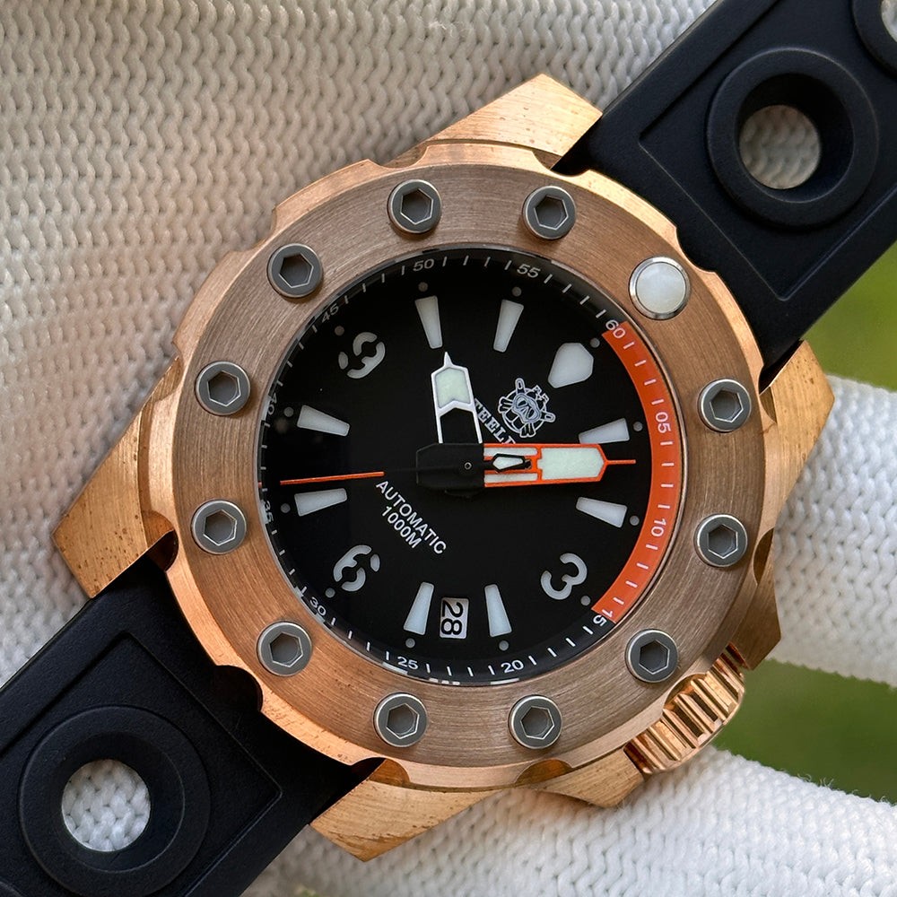 STEELDIVE SD1948S Mens Bronze 44.5mm 1000M Automatic Dive Watch NH35 Sapphire