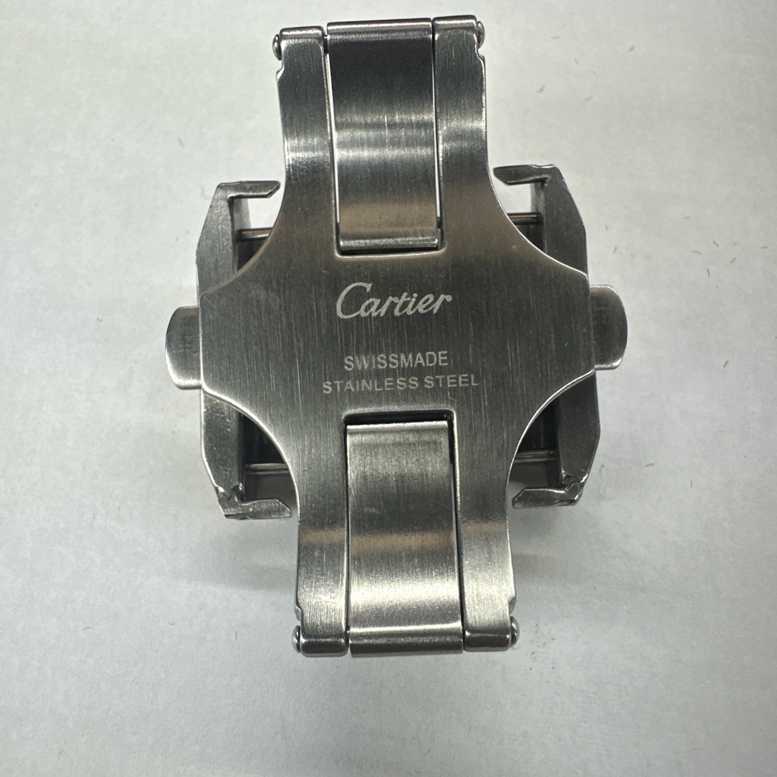 Cartier 18mm Steel Deployment Deployant Clasp For No Holes / Fold Over Strap