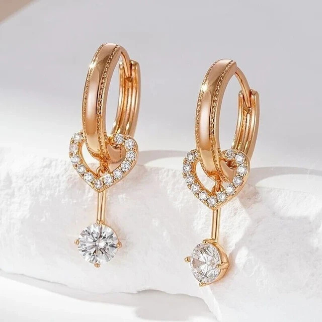 1.50Ct Round Cut Lab Grown Diamond Huggie Hoop Earrings In 14k Rose Gold Plated