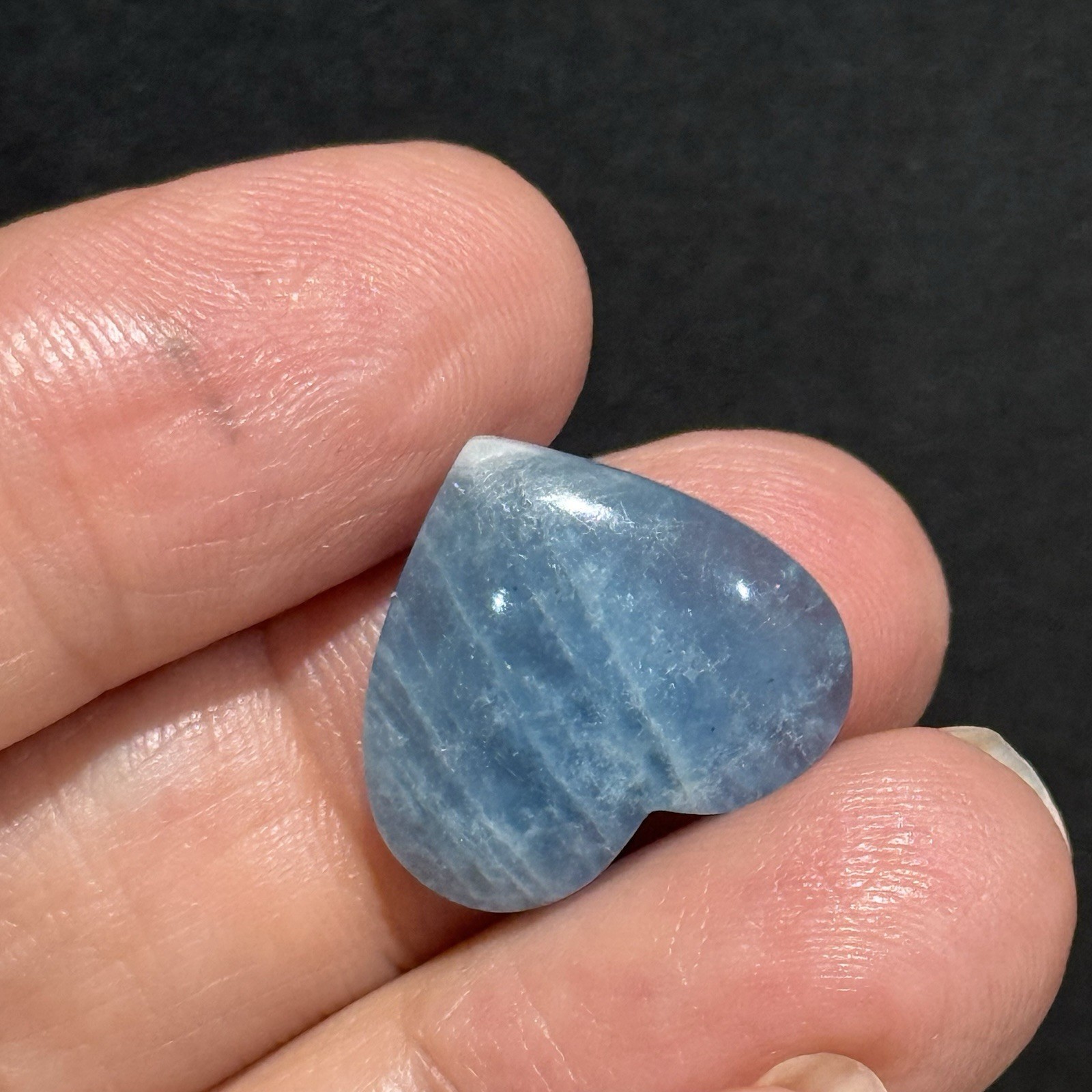 13.2ct 18.7×17.2×5.4mm Smooth Blue Aquamarine Heart Shaped Cabochon Loose Gem