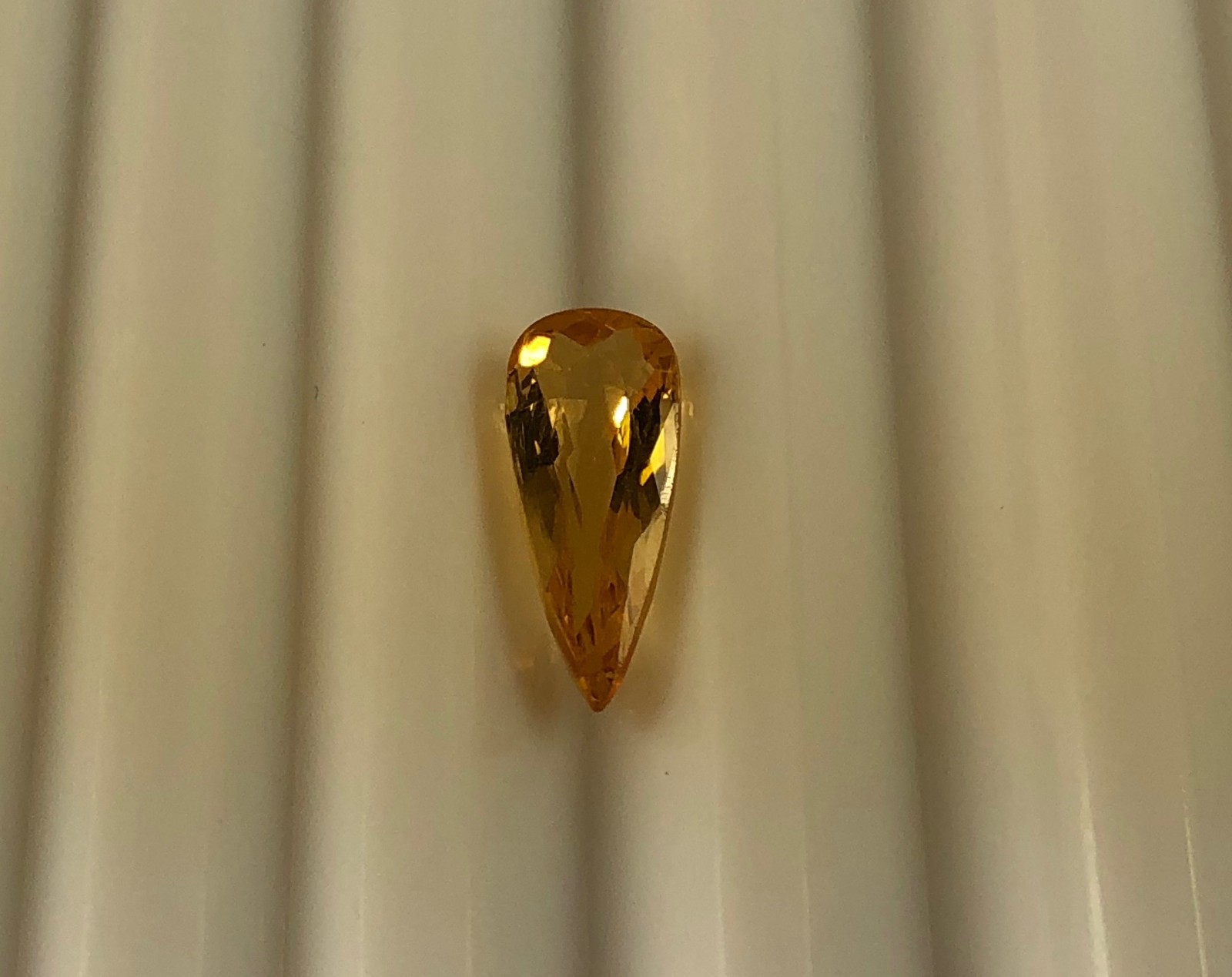 Imperial Topaz 1.64 Ct Clarity IF Pear Cut Natural Golden Brazil I067