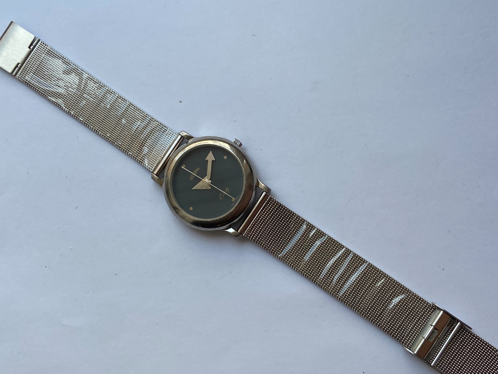 RARE MEN WRIST WATCH SWATCH QUARTZ DOGMA FRANCE THINLINE C-80 3 JEWELS WORK