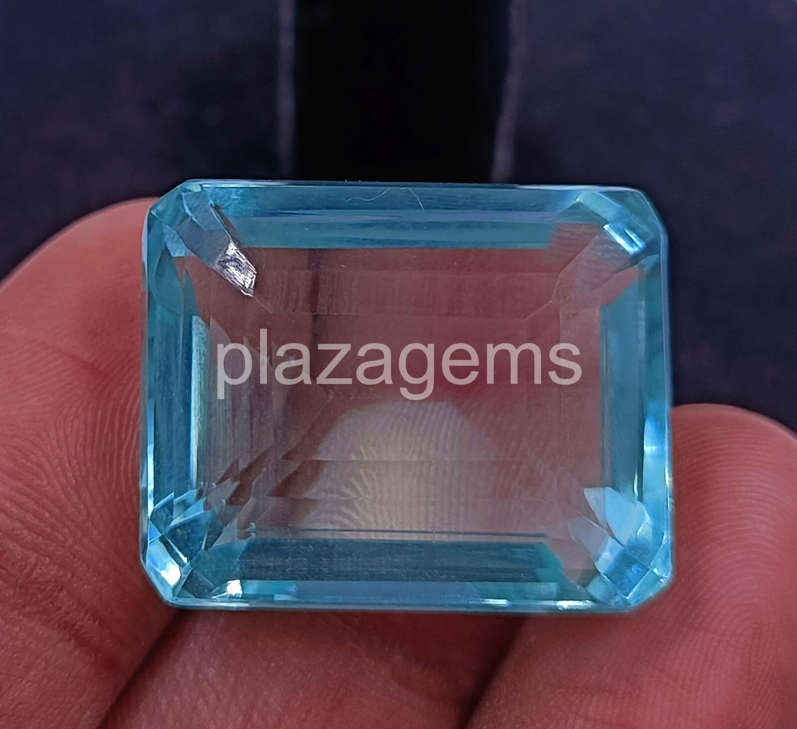 53.5 CT EMERALD SHAPE NATURAL BLUE AQUAMARINE LOOSE GEMSTONE EGL 5RDZ