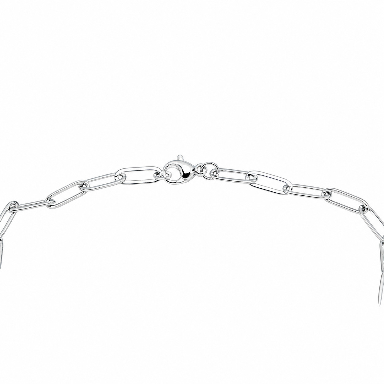 Petite Paper Clip Bracelet– 304 Surgical Stainless Steel – Silver –Lobster Clasp