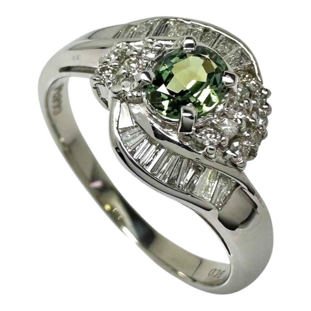 US 7 alexandrite 0.36ct diamond 0.30ct in total Ring Pt900Platinum 4.9g Women