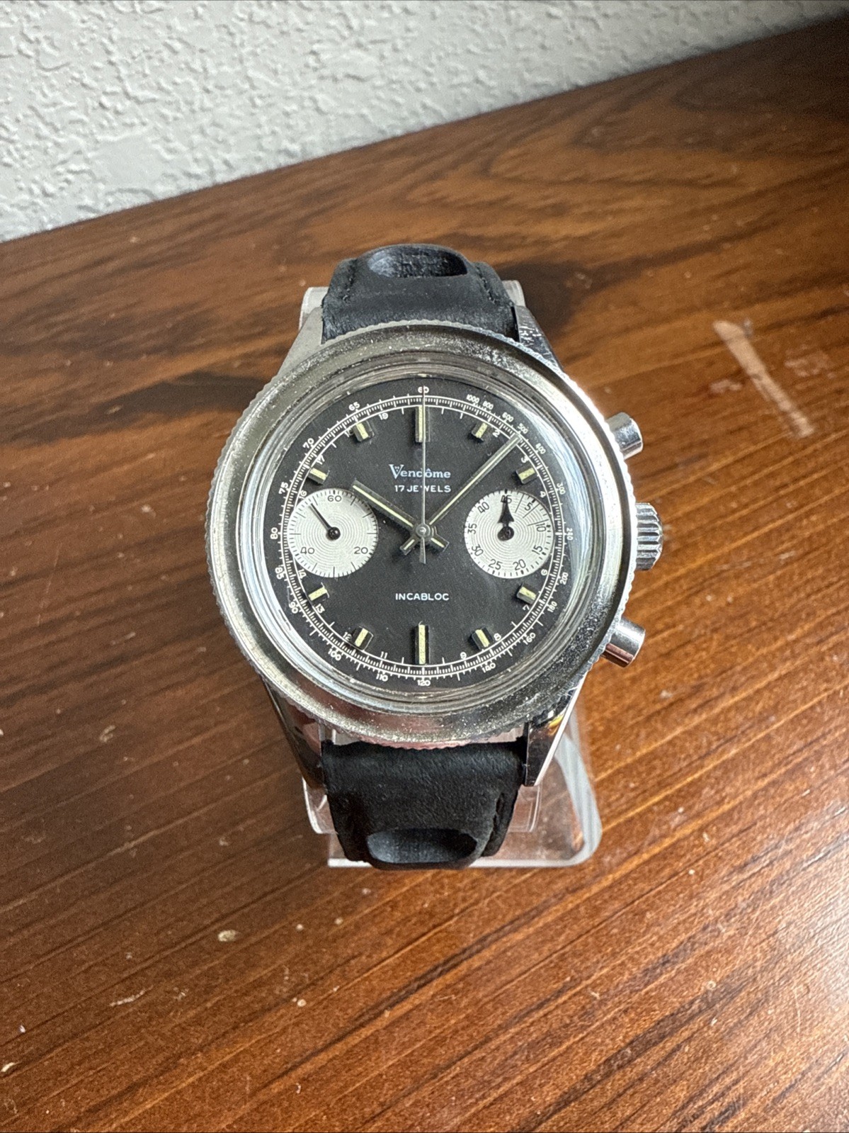Yema Speedgraf Ref 9312 Valjoux 7730 Working Missing Bezel “Vendome” Panda Dial