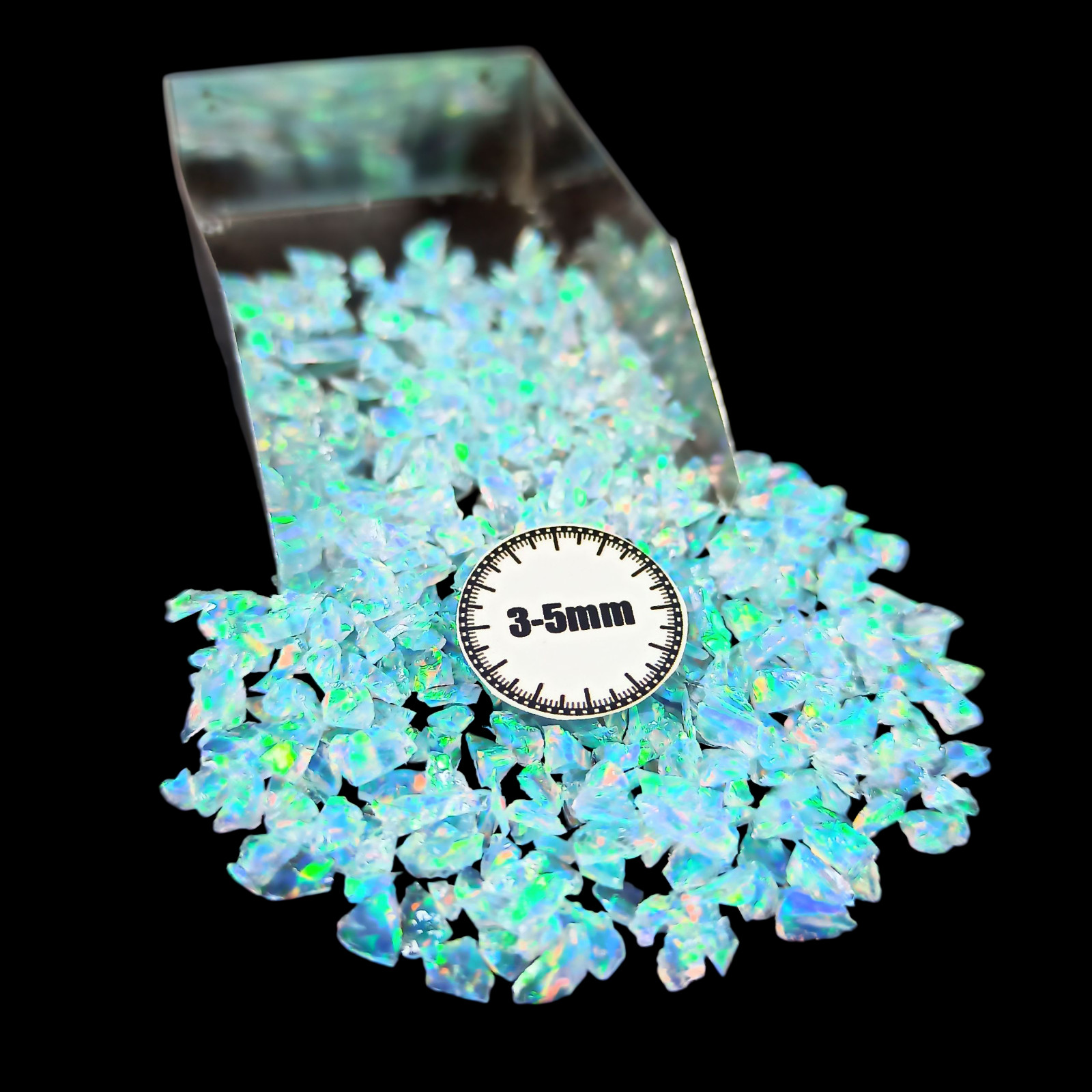 Coarse Crushed Synthetic Snow White Opal 3-5mm For Resin Art Jewelry Art Making