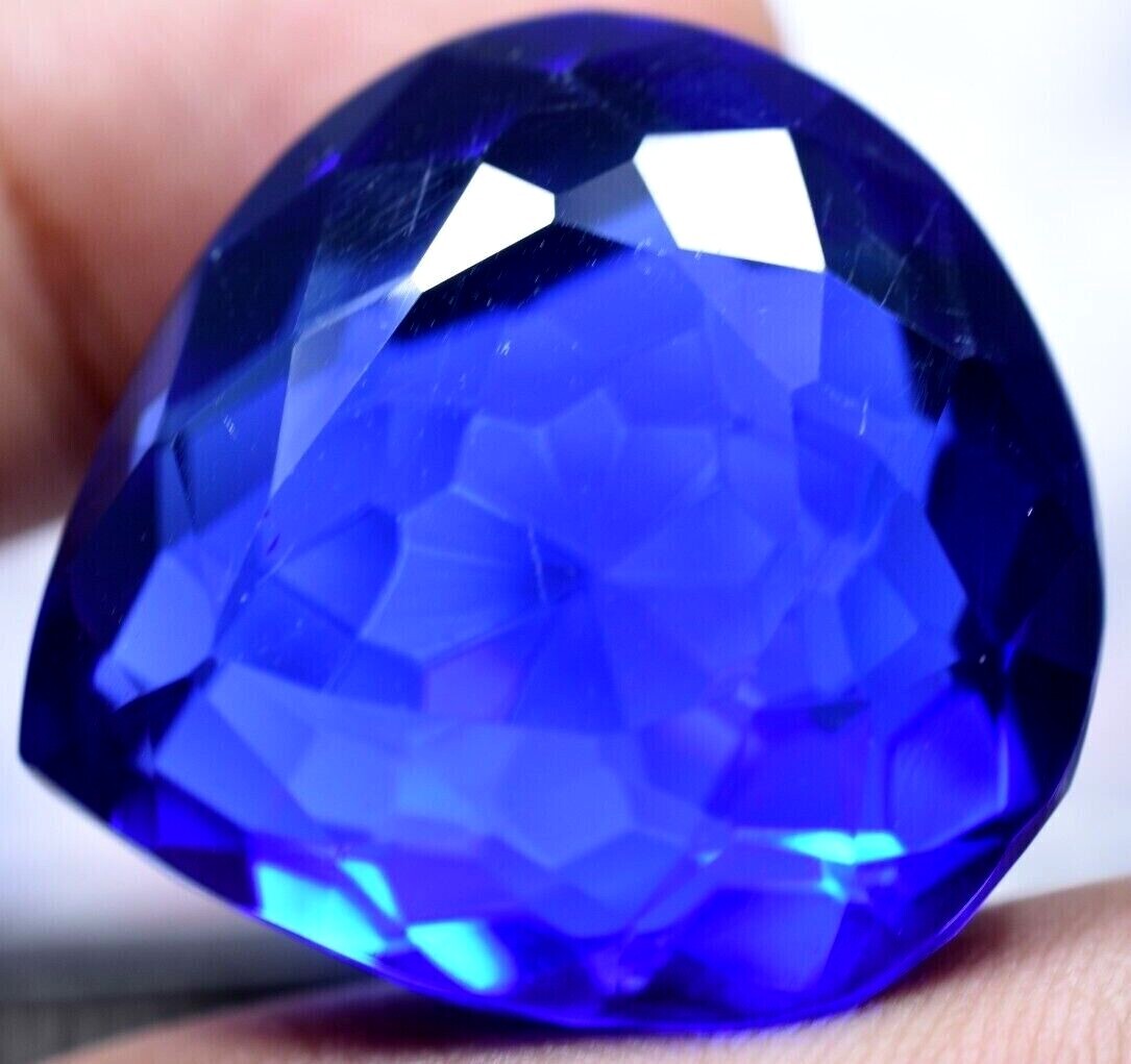 Lab Created 80.85 Ct Violet Blue Tanzanite GGL Certified Sparkling AAA+ Gem