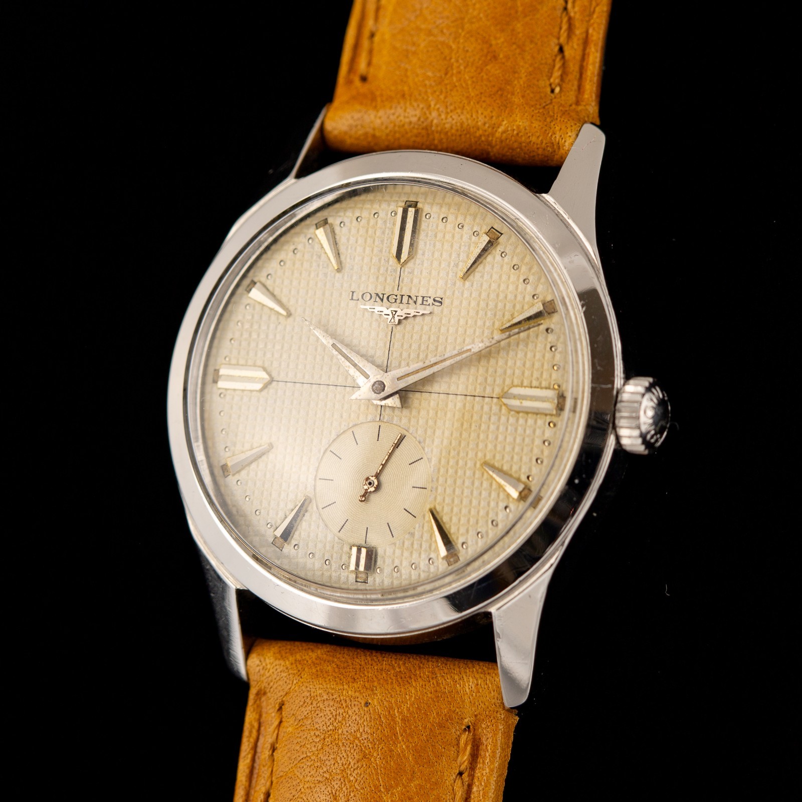 Vintage 1957 Longines Waffle Dial Cal 23Z Calatrava Watch Ref 6822-1 Serviced