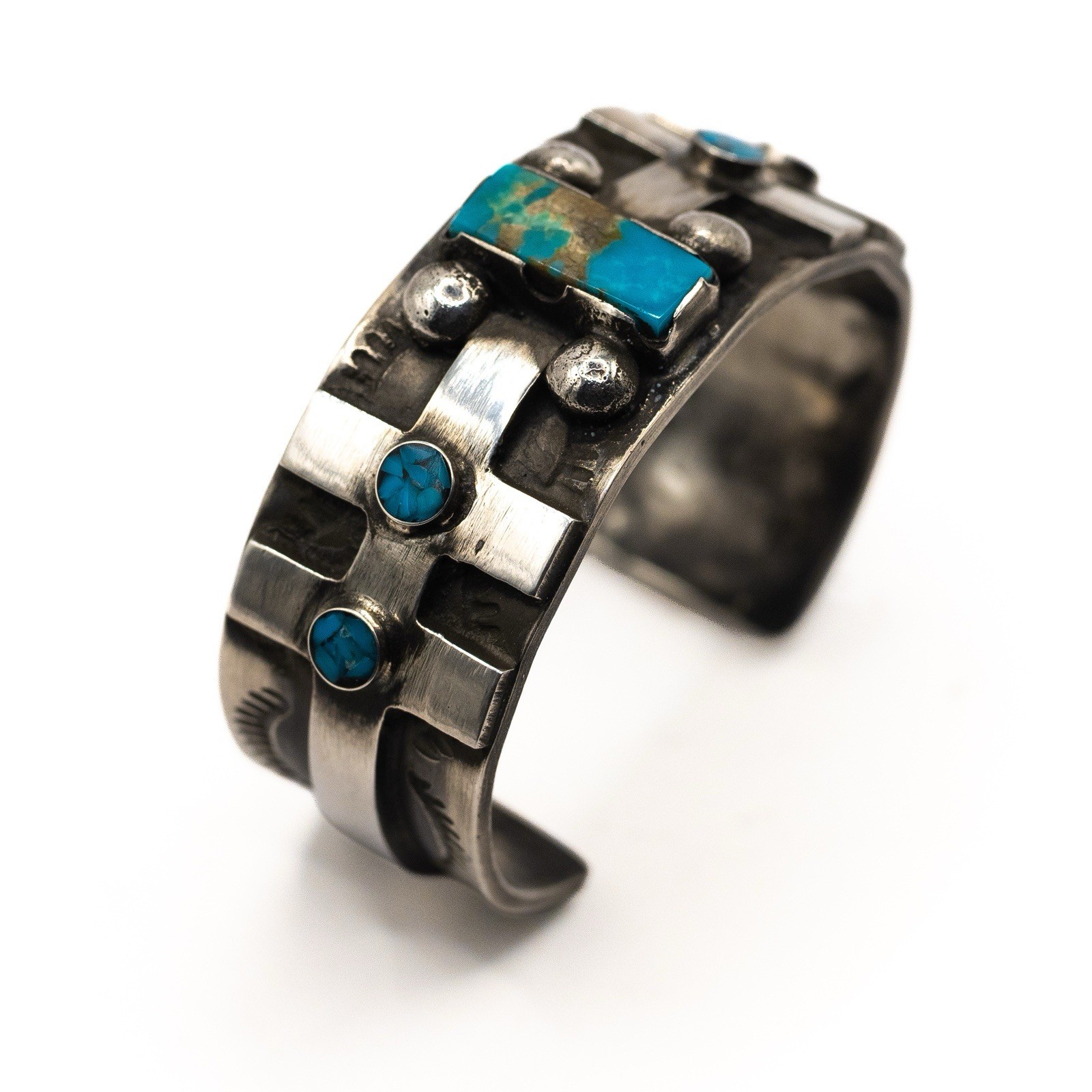 Dragonfly Silver Cuff Size 5.75 Turquoise Southwestern Collectors Piece