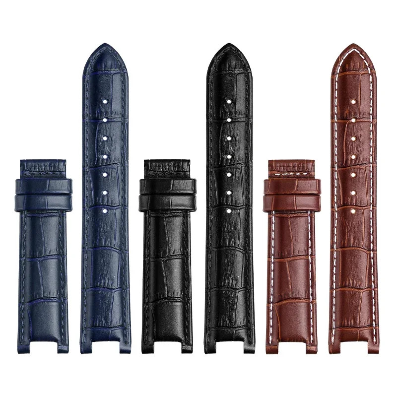 Genuine Leather Watch Strap for Versace Gucci GC 22x13mm 20x11mm Butterfly Band