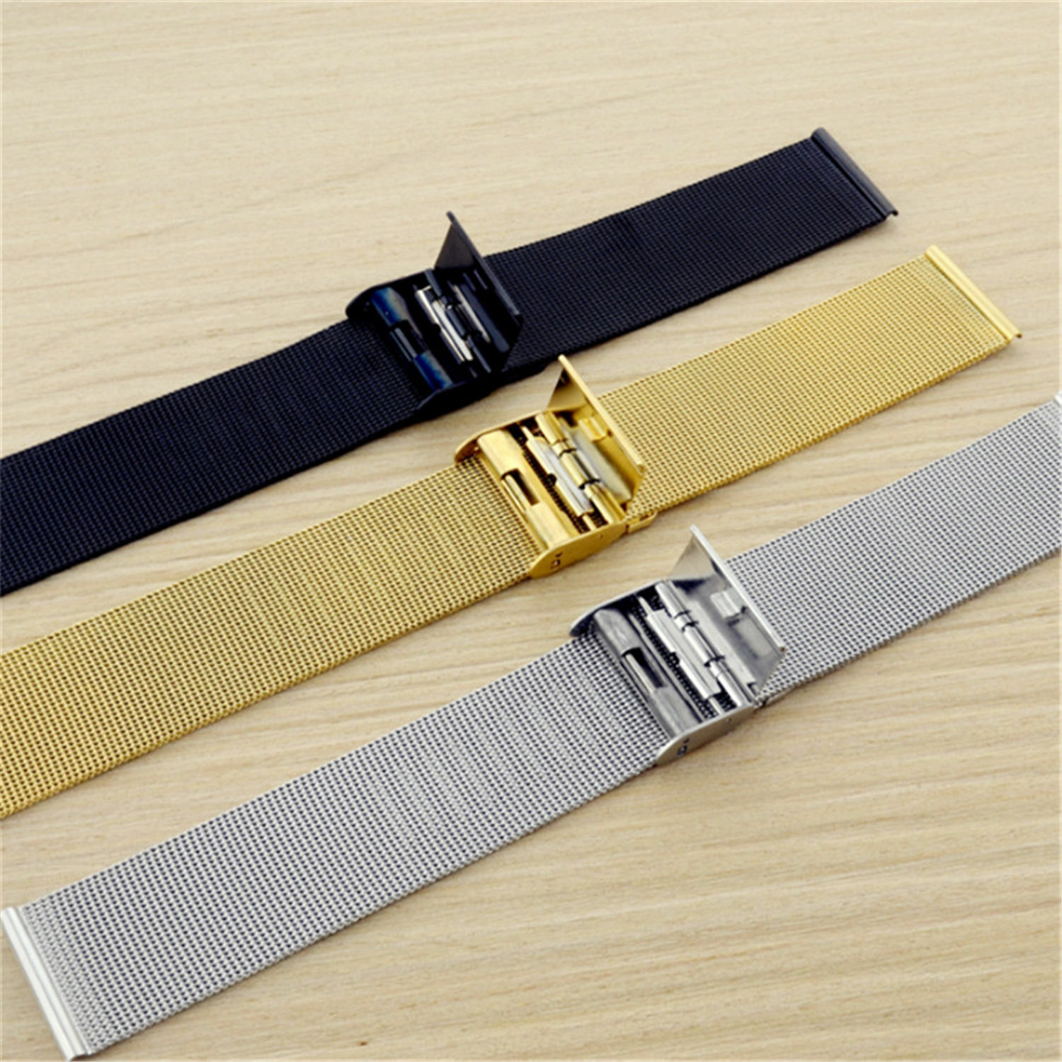 0.4Wire Meshed Loop Strap Watch Band Mesh Bracelet 8mm 10-20mm 21mm 22mm 23 24mm