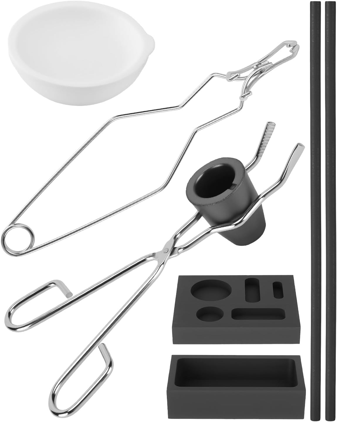 8-In-1 Crucibles for Melting Metal Casting Kit Gold,Silver,Aluminum,Brass | Comp