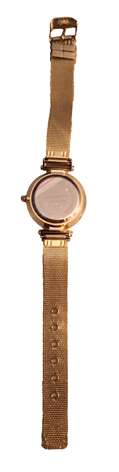 Accutime Watch Corp Women’s Gold Toned Watch Mesh Band New Battery Works