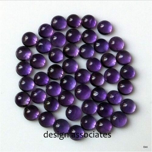 AFRICAN AMETHYST 3.0 MM ROUND CABOCHON ALL NATURAL 6 PIECE SET A-70