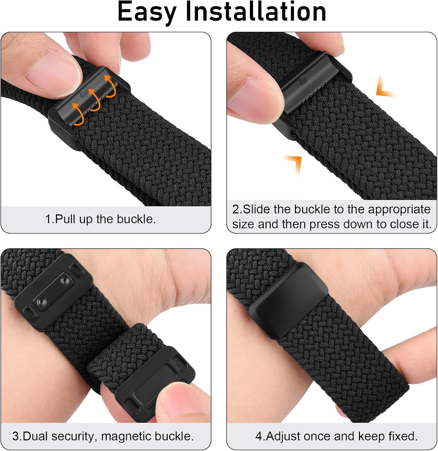 Magnetic Braided Strap for Amazfit Bip 6 / Bip 5 Watch Band, Amazfit GTR 4 Bands