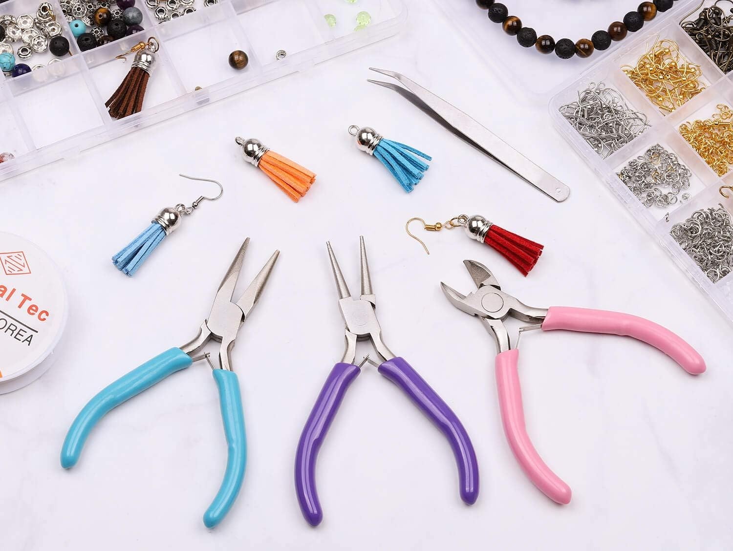 Heavy-Duty Jewelry Pliers Set with Ergonomic Rubber Handles – 3 Tools Included