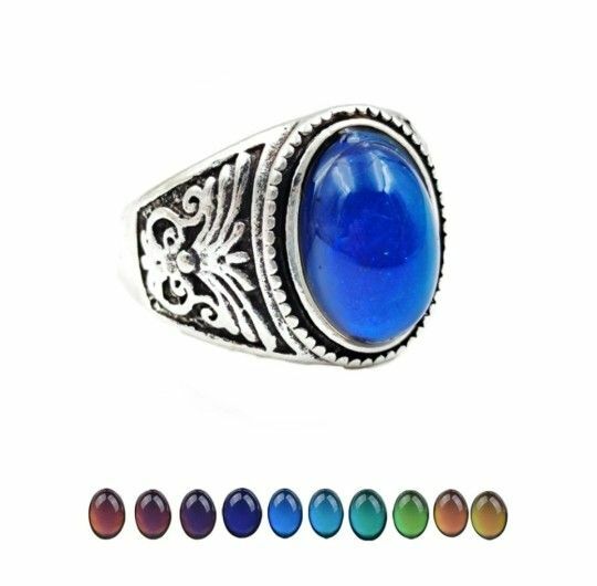 Men and Women Silver Mood Ring Color Change Size 7, 7.5, 8, 8.5, 9, 9.5, 10, 11