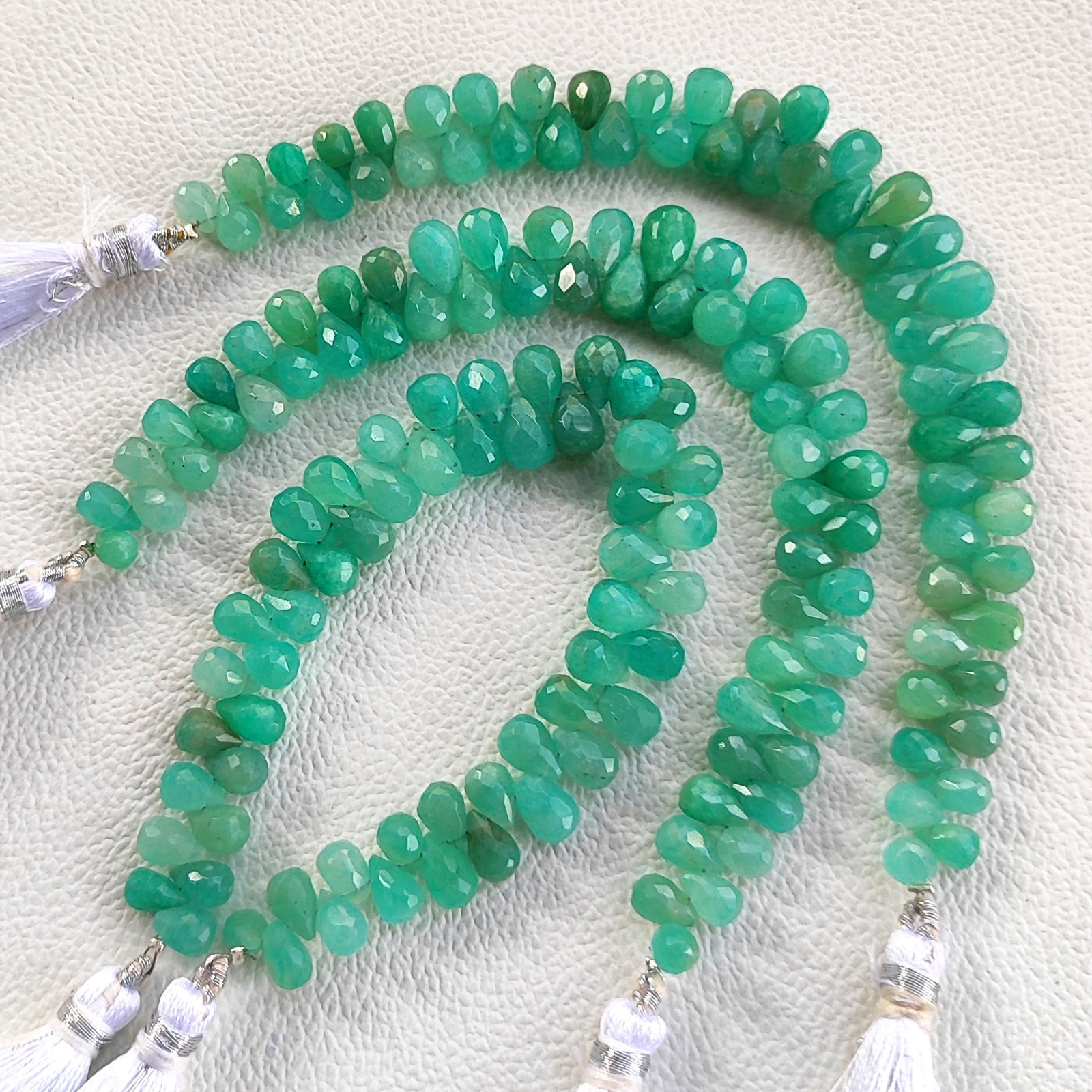 Natural Madagascar Amazonite Faceted Teardrop Gem Beads 7×5-8x6mm 7″ Strand