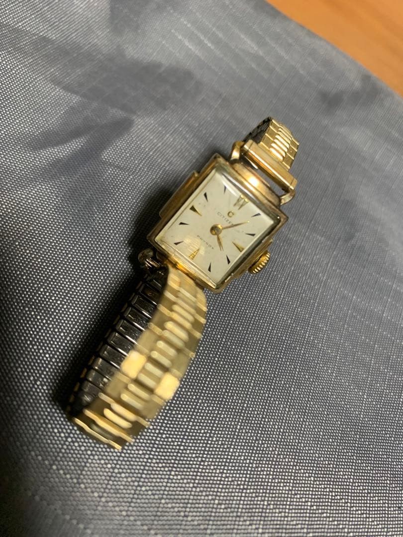 CITIZEN Manual Watch Square Gold Color