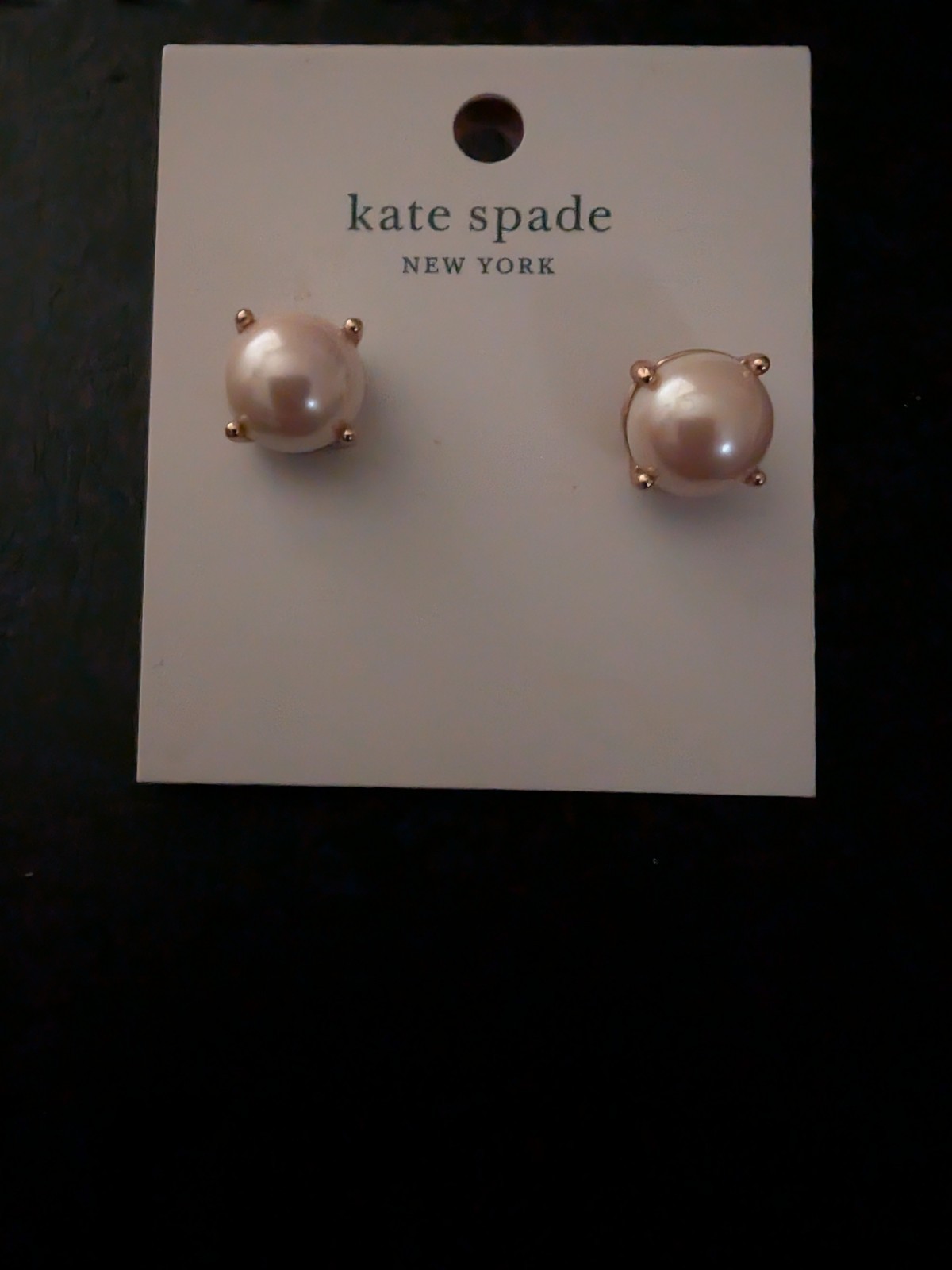 Kate Spade Rise and Shine Pearl Stud Earrings Blush Light Pink Round