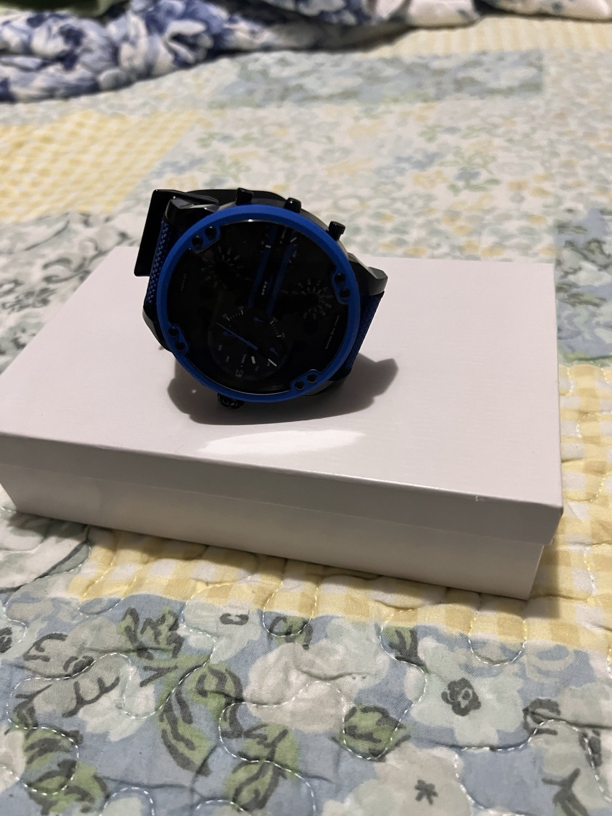 Diesel 4 Time Men’s Quartz Chronograph 57mm Blue/Black Silicone Strap