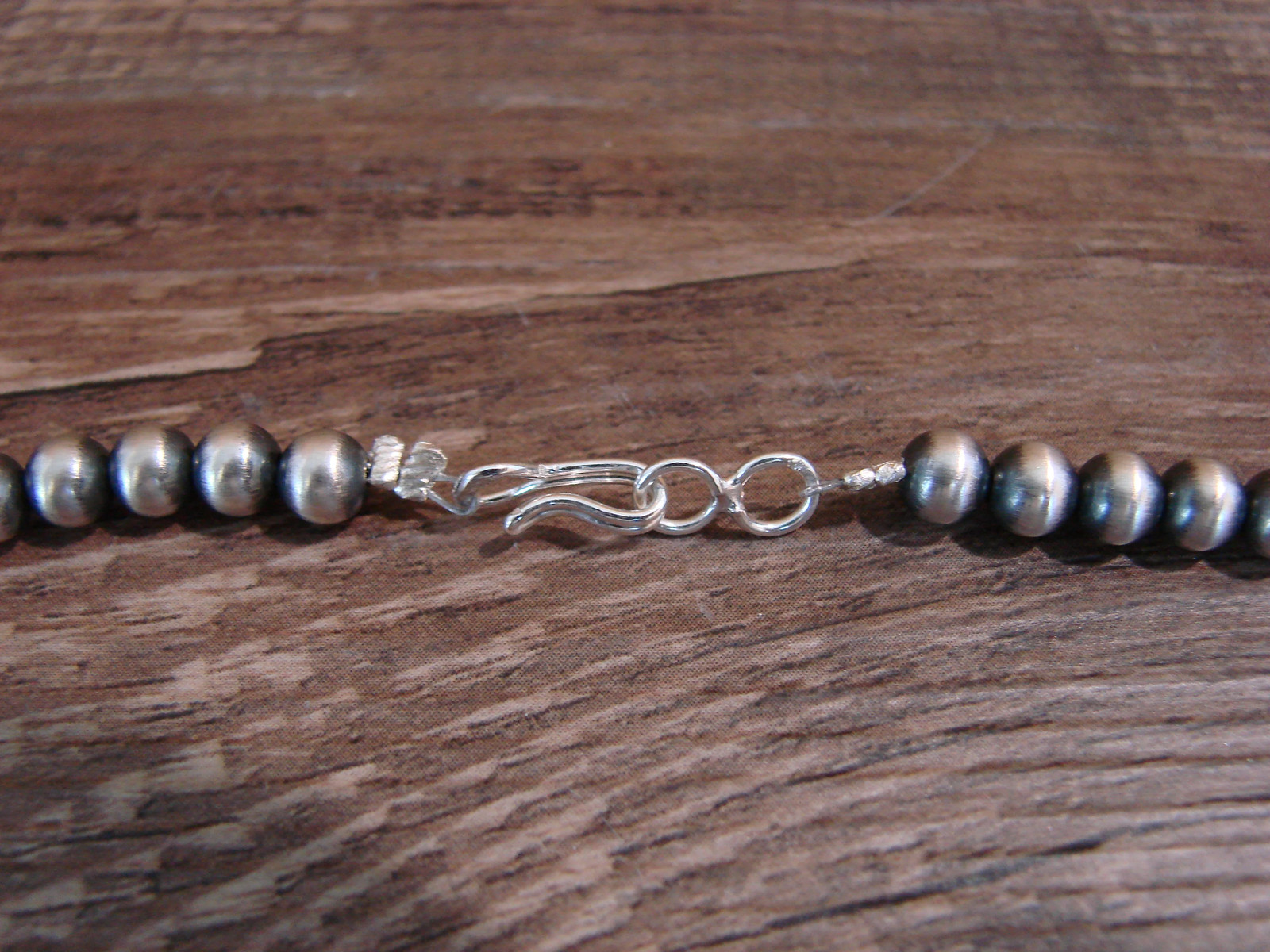 Native American Sterling Silver 30″ Navajo Pearl Necklace by I. John
