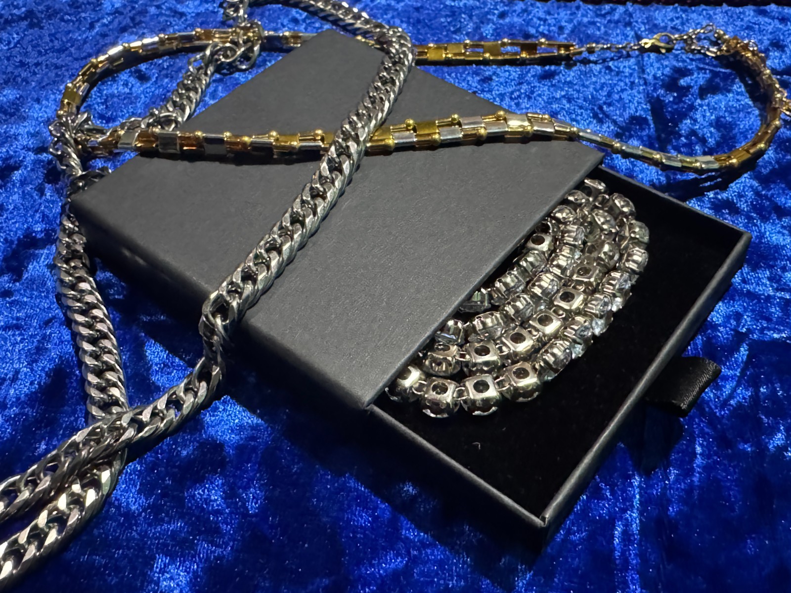 Tennis Necklace Chain Various Styles, Colors, Sizes, Shp, Cubic, Rhine, Crystal