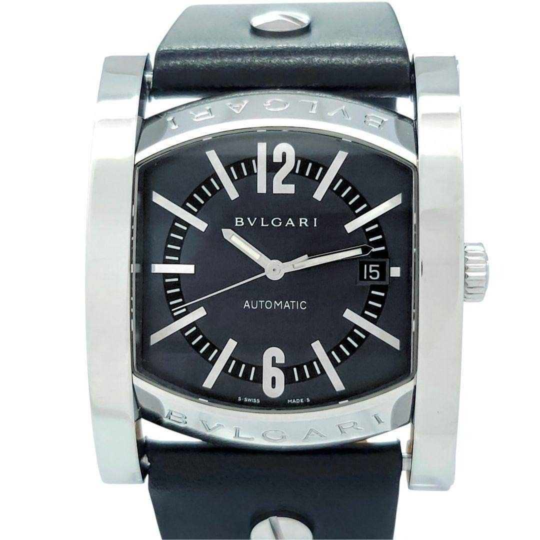BVLGARI Assioma AA48S Automatic Black Dial Men’s Watch New Leather Strap