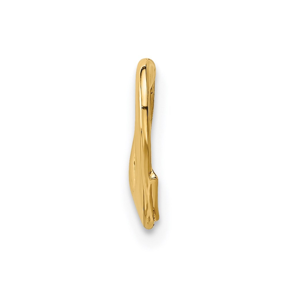 14K Yellow Gold Floating Heart Charm Pendant L 14.2mm, W 12.25mm