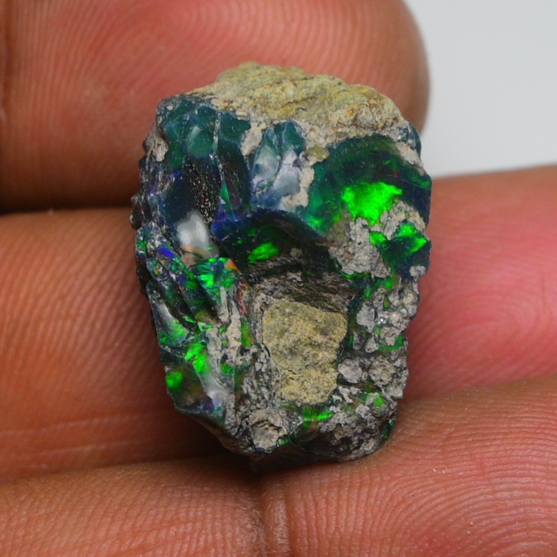 Jewelry Grade Black Opal Rough 20.50 Cts, Natural Ethiopian Raw, Neon Fire Opal