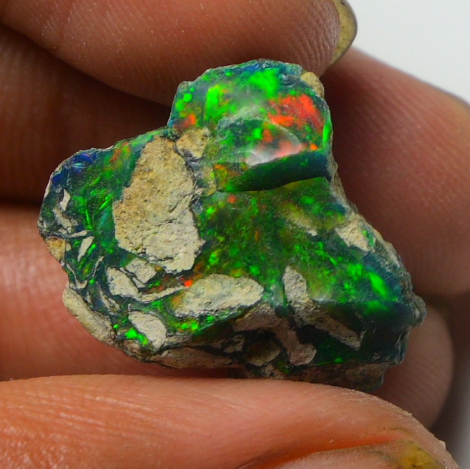 Black Opal Rough 9.45 Carats, Smoked Ethiopian Welo Opal Rough, Fire Opal Raw