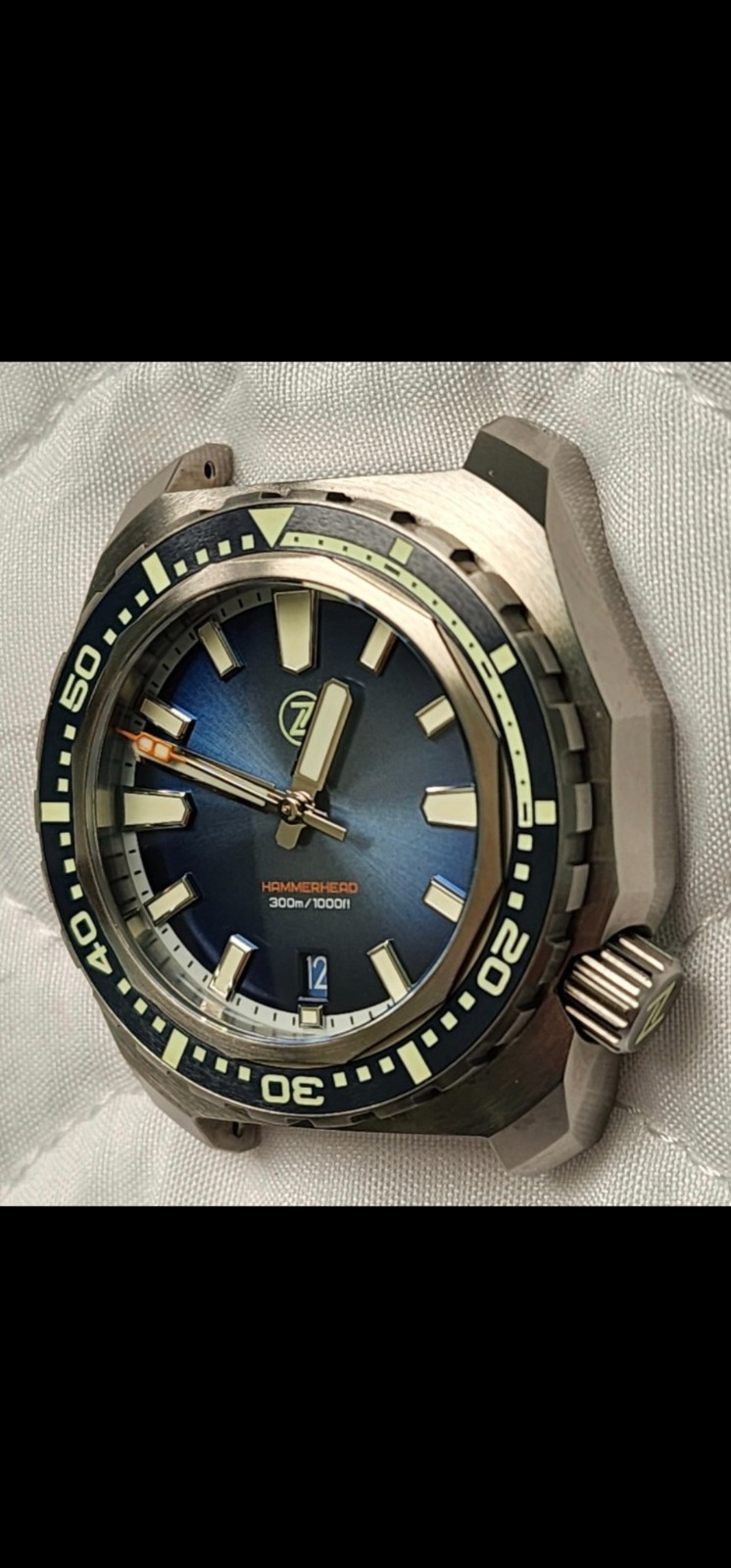 Sold out Zelos Hammerhead Stainless steel 44mm Blue Sunburst Fume Dial 300m