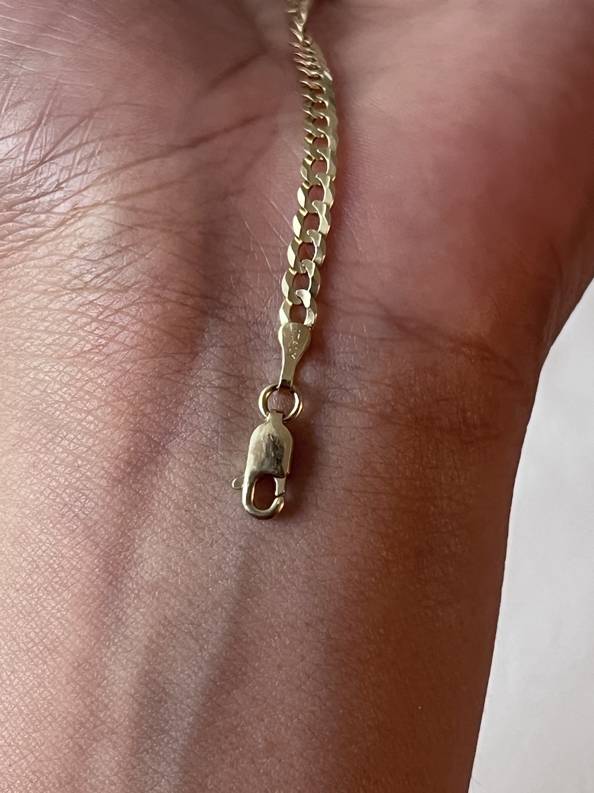 10K Solid Yellow Gold Italy ID Bracelet 7.5” Children’s/Small Wrist Curb Link
