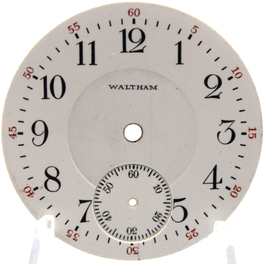 WALTHAM POCKET WATCH DIAL 42.1mm WIDE BREGUET NUMERAL INDICES (SN3)