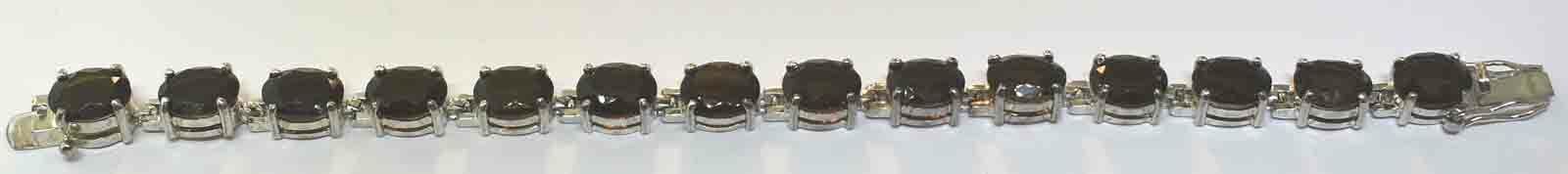 SILVER STERLING SMOKEY TOPAZ 42 CARAT BRACELET