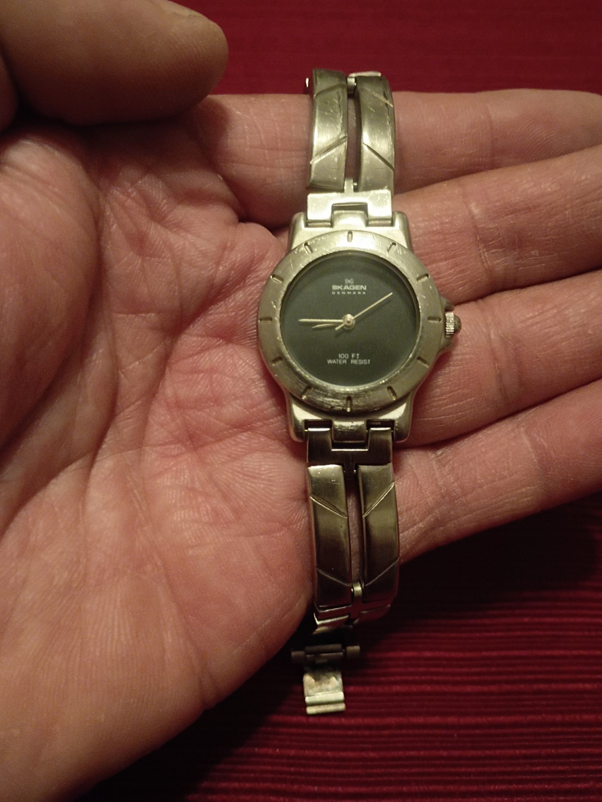 Skaggen Denmark Women’s Quartz Stainless Steel Bracelet Black Dial – New Battery