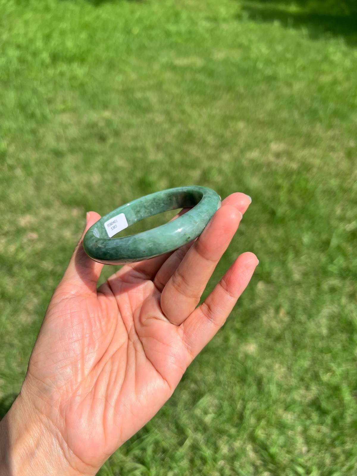 Full Rich Green 100% Natural Grade A Jadeite Jade Bangle Bracelet 57.8mm H186