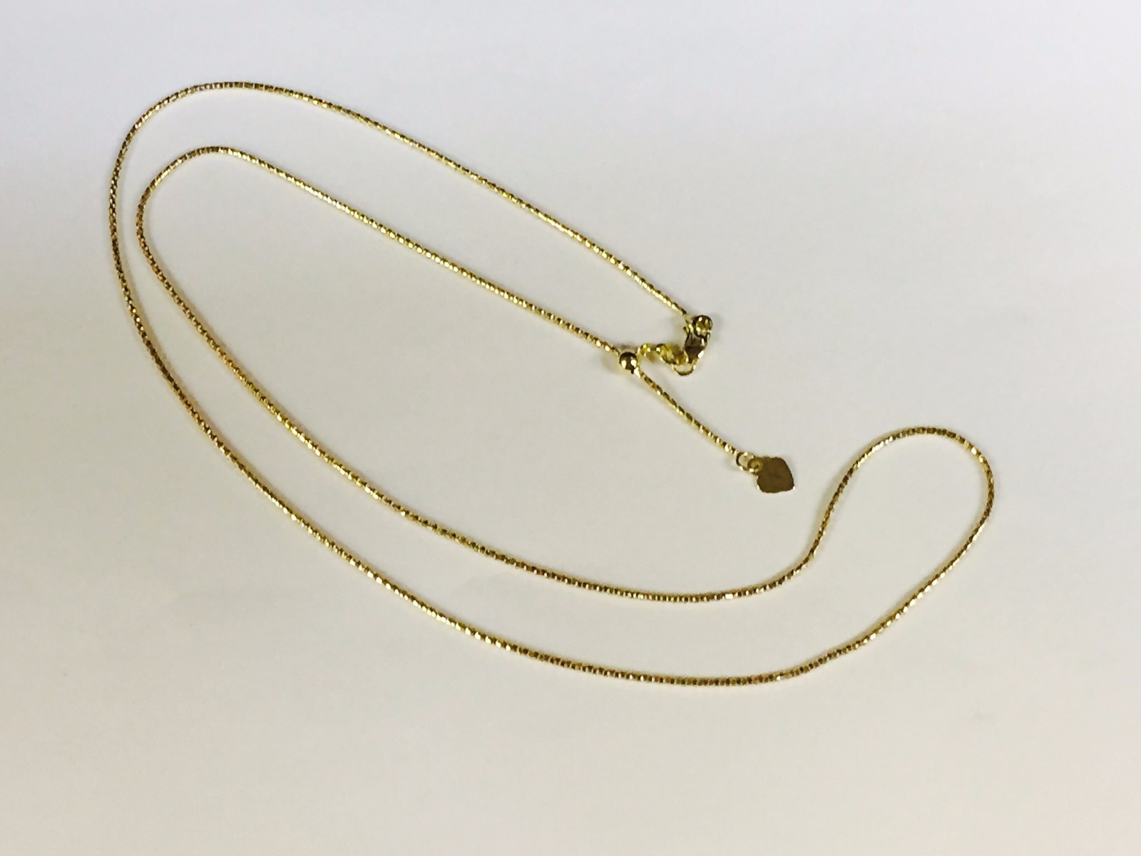 14kt Yellow Gold 22″ Adjustable Popcorn Pendant Chain/Necklace 1.3 mm – 2.5 Gram
