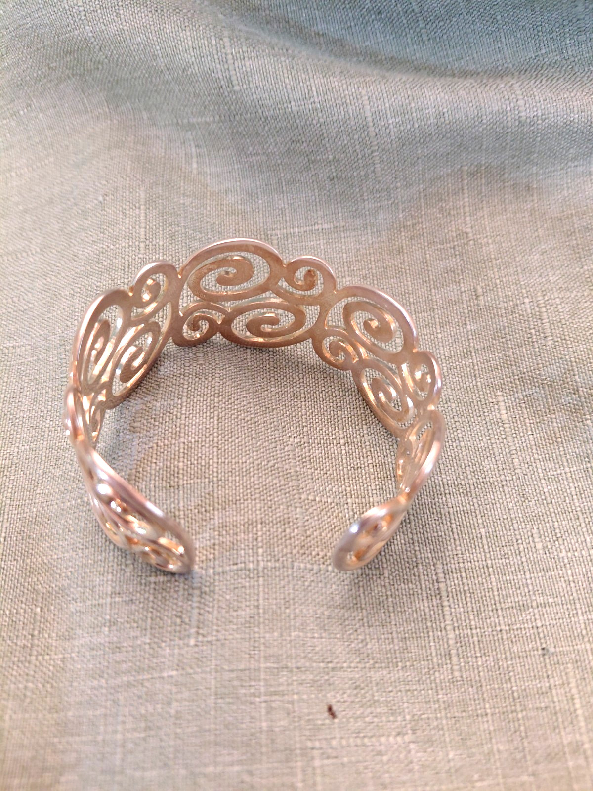 Ross Simons Sterling Silver 925 Wide Cuff Bracelet Open Scroll